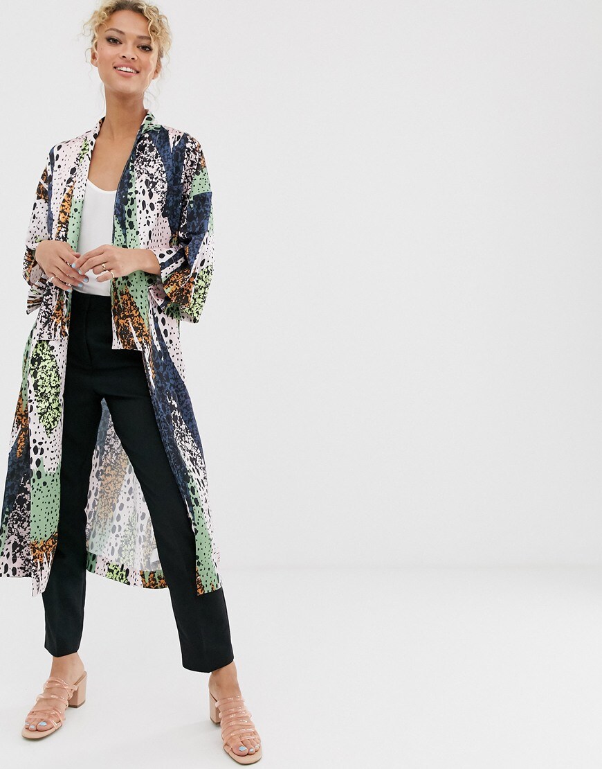 Never Fully Dressed - Kimono à empiècements avec imprimé léopard - Multicolore