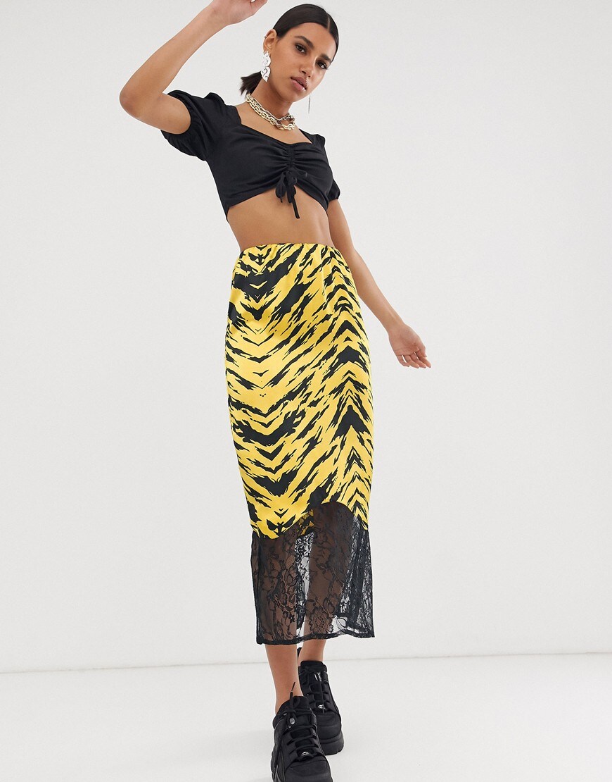 Tiger print bias skirt by ASOS DESIGN | ASOS Style Feed