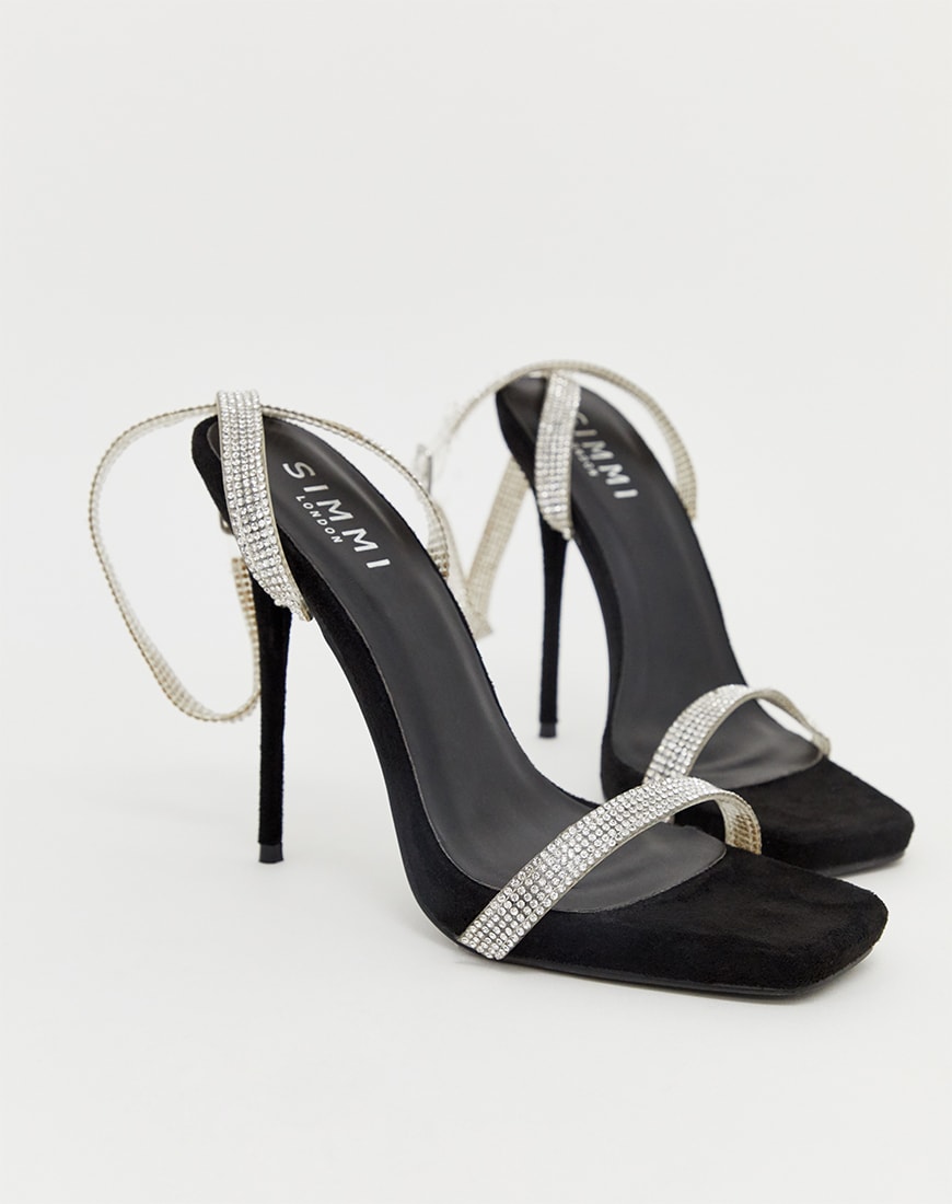 Black and silver high heels | ASOS Style Feed