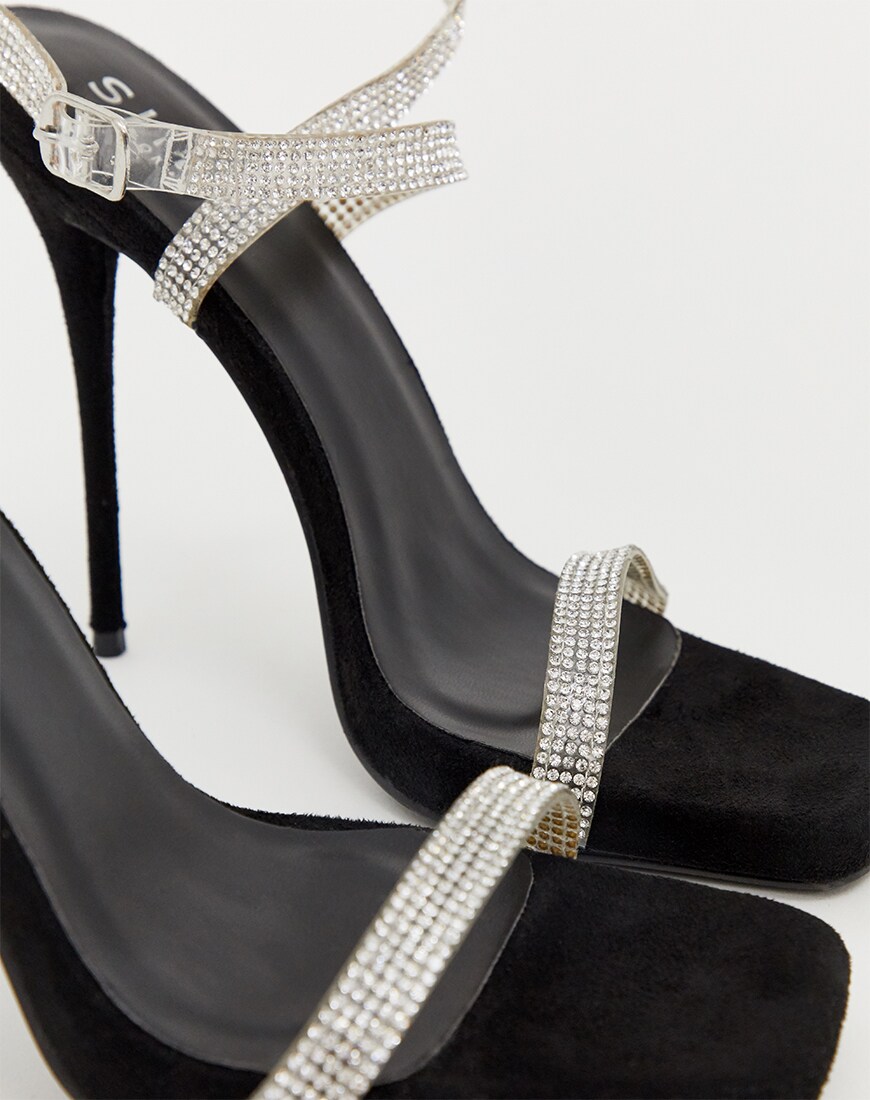 Black and silver high heels | ASOS Style Feed