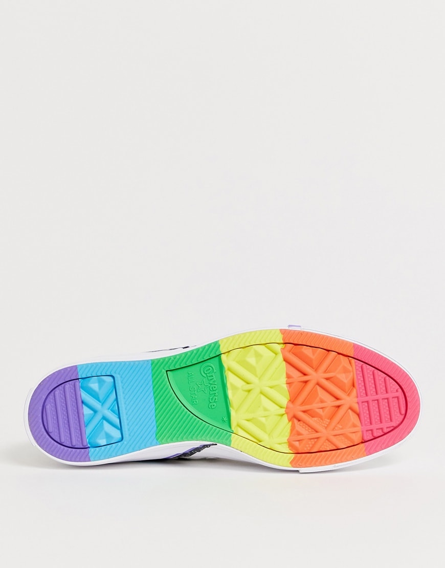 Converse – Pride Chuck Taylor Hi All Star – Lightning Bolt-Sneaker in Weiß und Regenbogen
