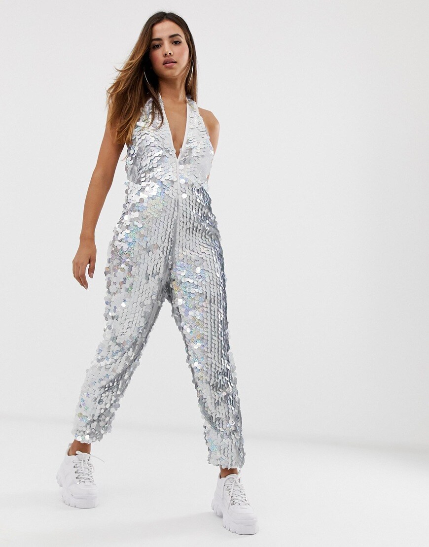 PrettyLittleThing sequinned jumpsuit | ASOS Style Feed