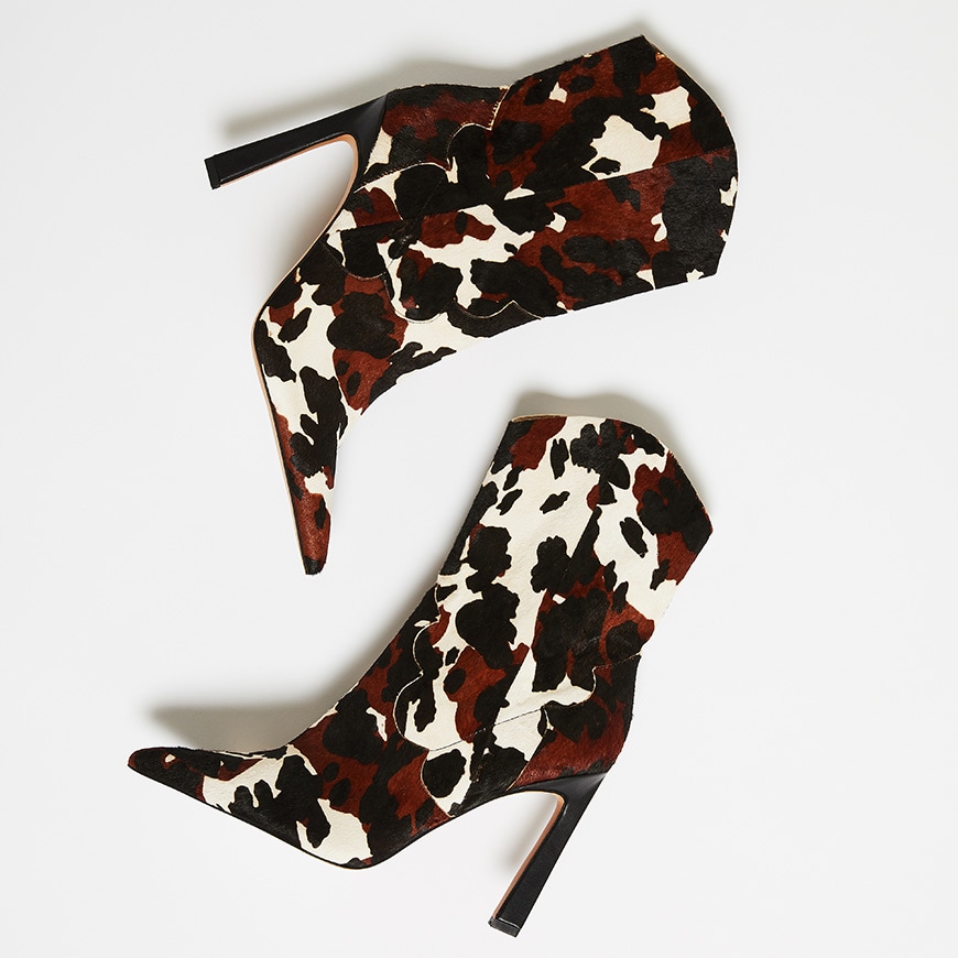 Cow-print boots | ASOS Style Feed