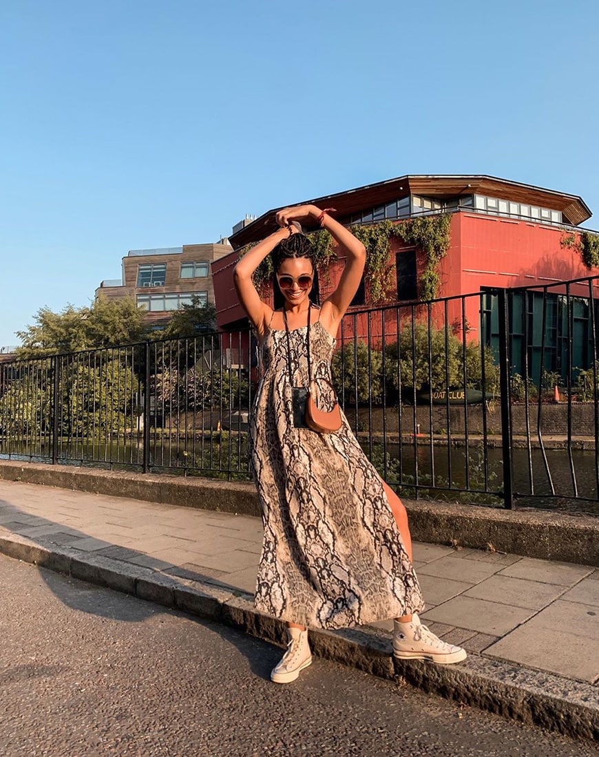 ASOS Syana in a snake-print dress | ASOS Style Feed