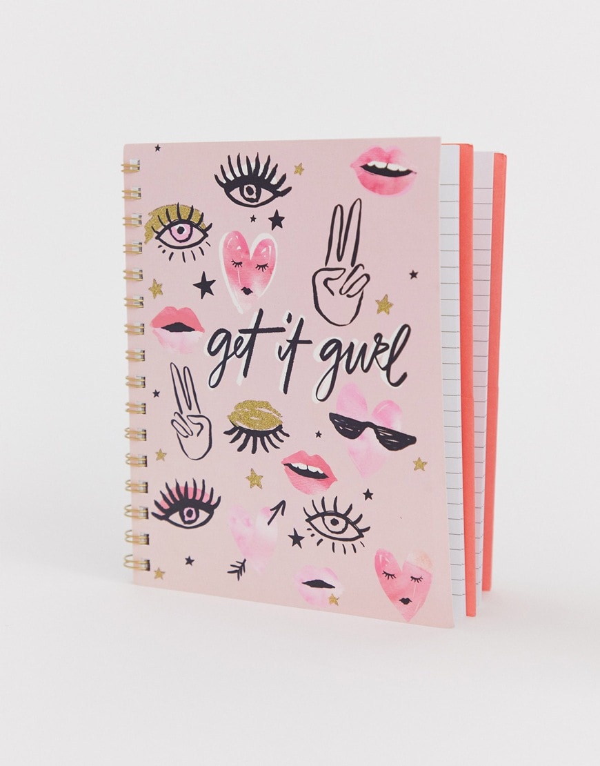 Typo slogan A5 campus notebook | ASOS Style Feed