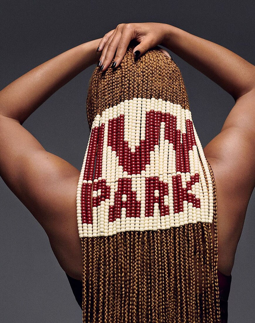 'Ivy Park' braided into the back of Beyonce's hair