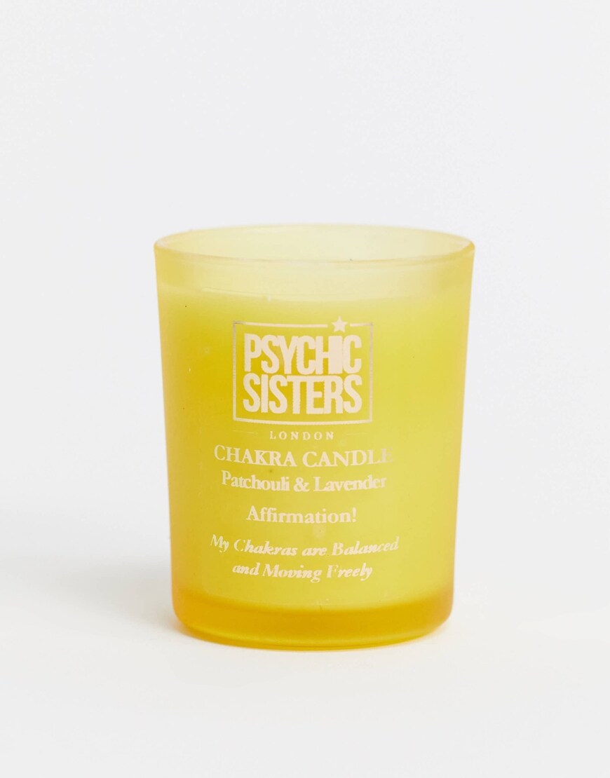 Psychic Sisters patchouli and lavender mini chakra candle| ASOS Style Feed