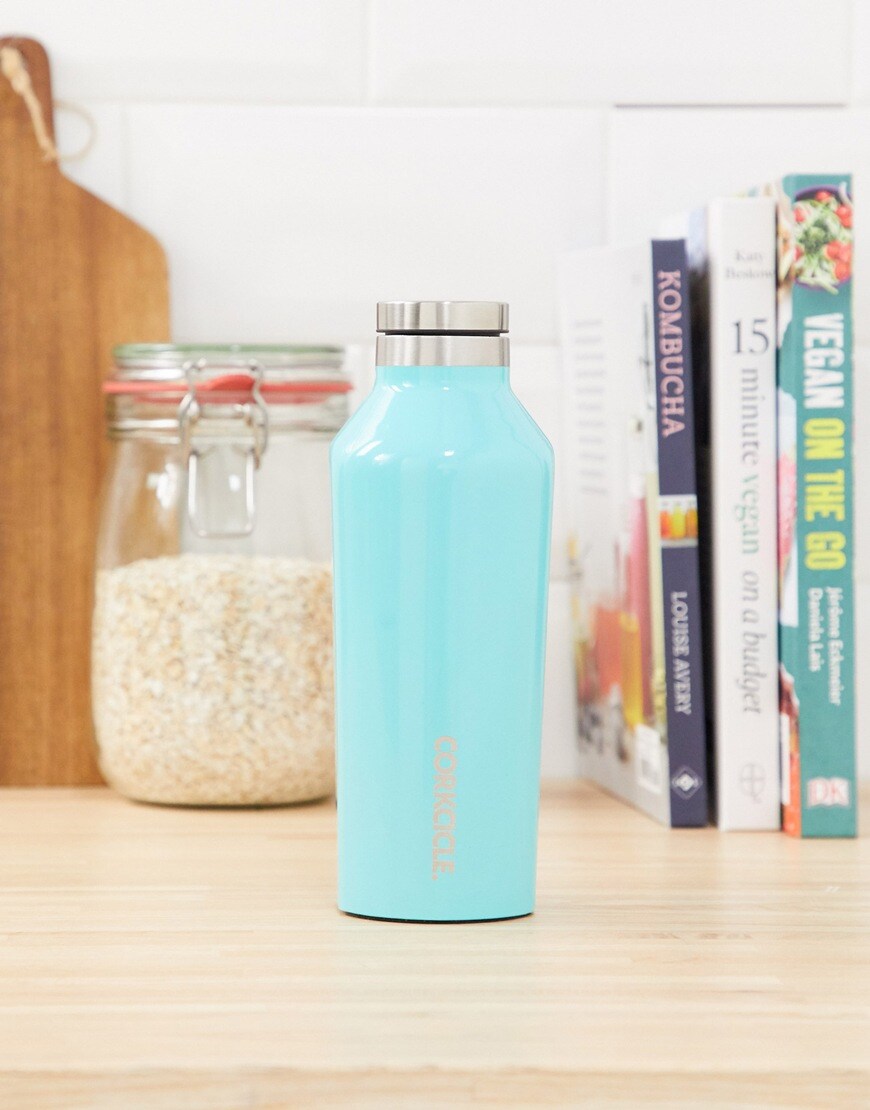 A picture of a turquoise re-useable water bottle by Corkcicle. One of loads of styles available at ASOS.