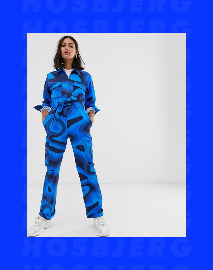 A woman wearing a blue jumpsuit | ASOS Style Feed