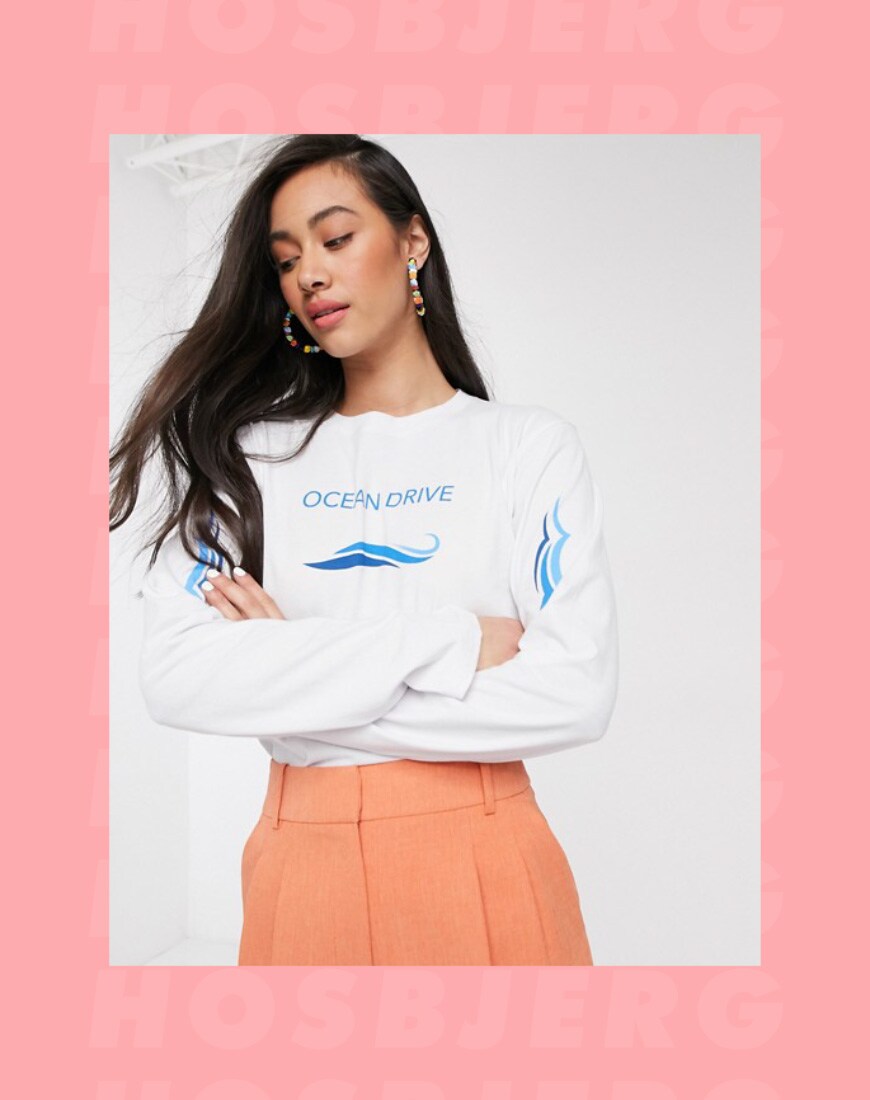 A picture of a woman in a logo top | ASOS Style Feed