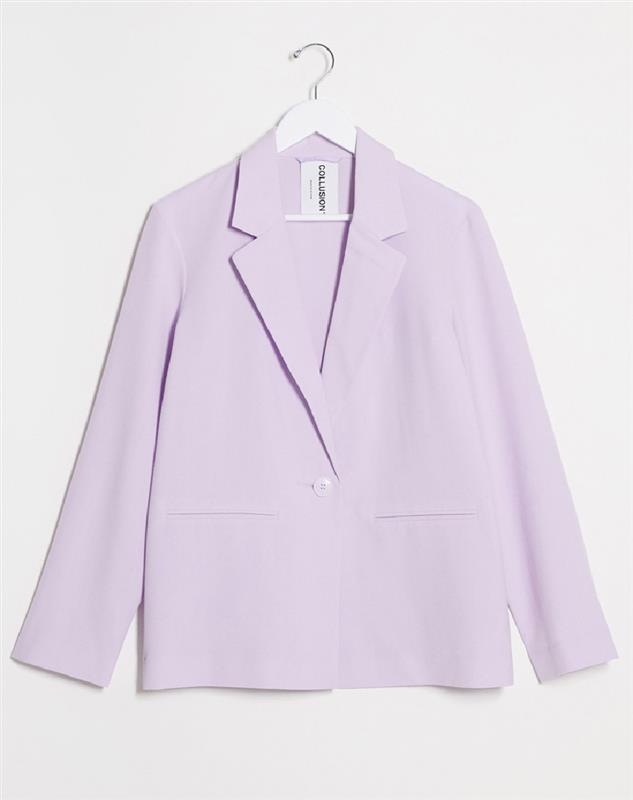 A picture of an oversized lilac blazer by Collusion | ASOS STYLE FEED