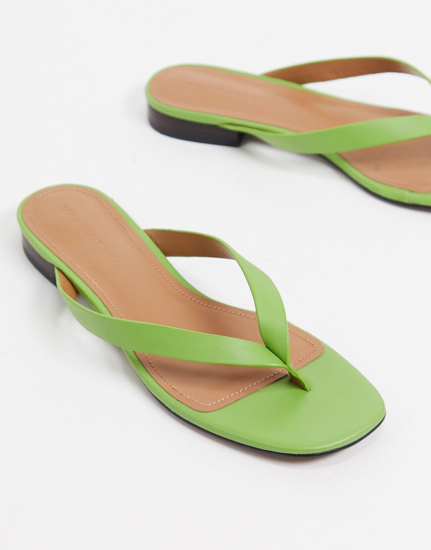 A picture of a pair of green sandals by Who What Wear | ASOS Style Feed
