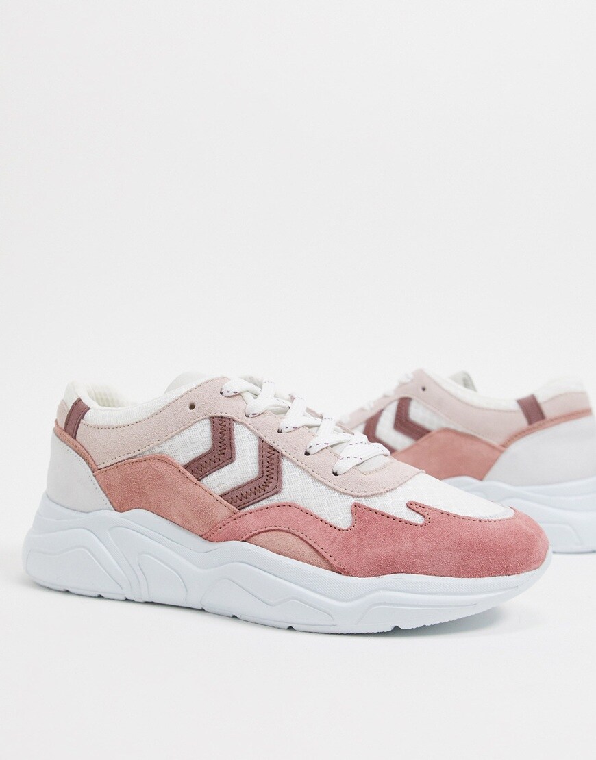 A picture of a pair of pink trainers by Hummel | ASOS Style Feed