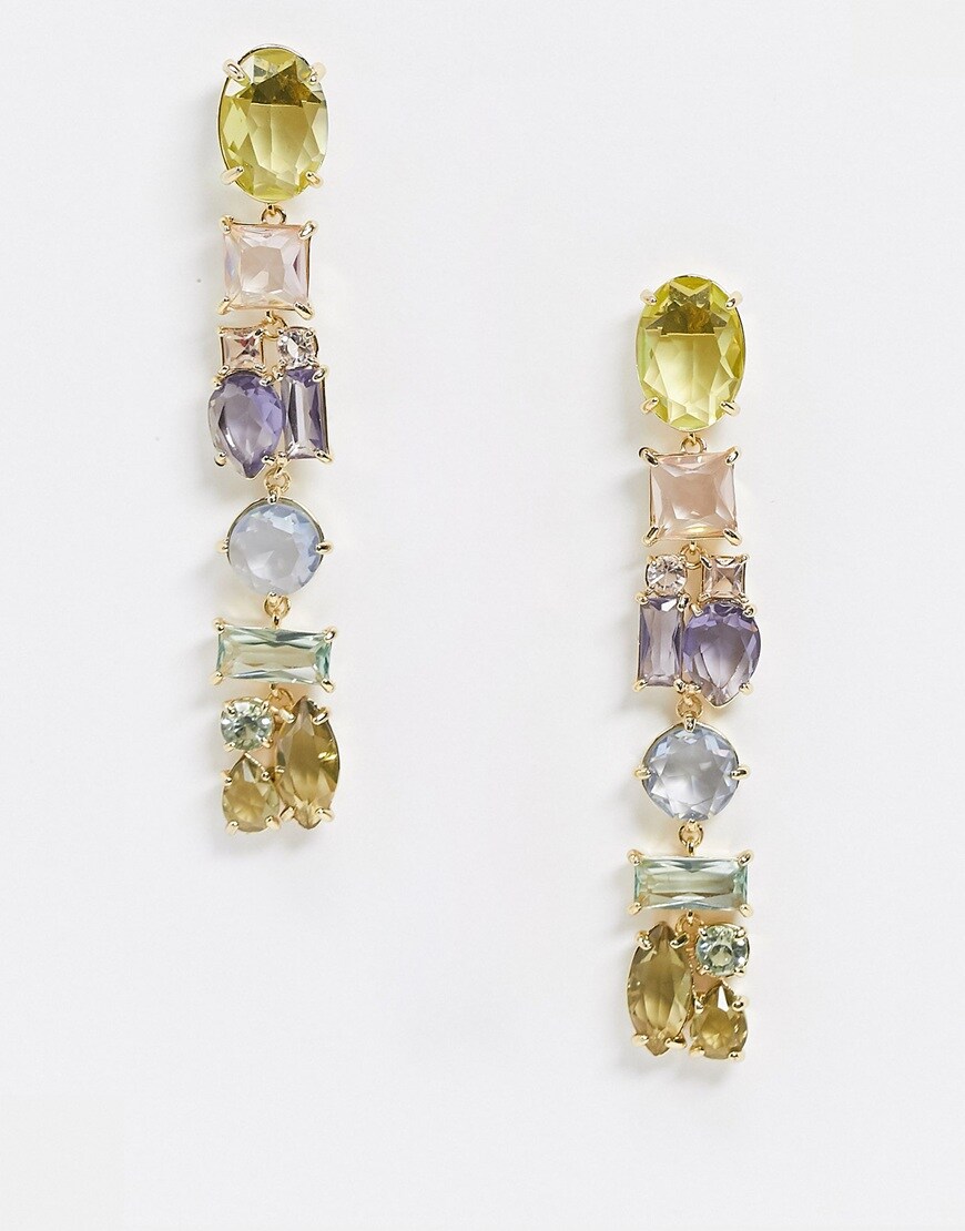 A picture of a pair of multi coloured gem stone earrings by & Other Stories | ASOS Style Feed