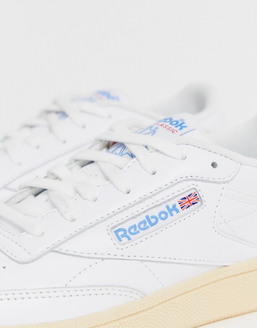 Reebok Club C 85 trainers in white and blue | ASOS Style Feed