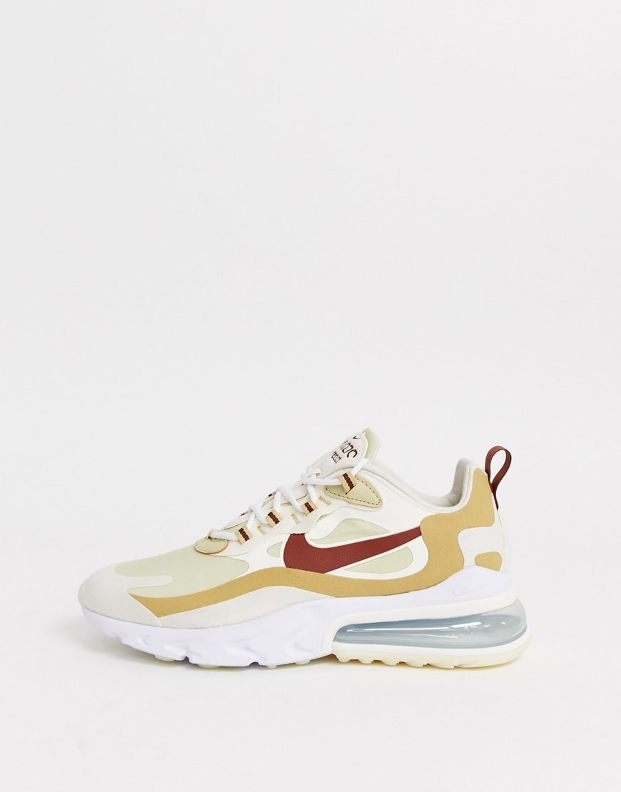Nike beige Air Max 270 React trainers | ASOS Style Feed