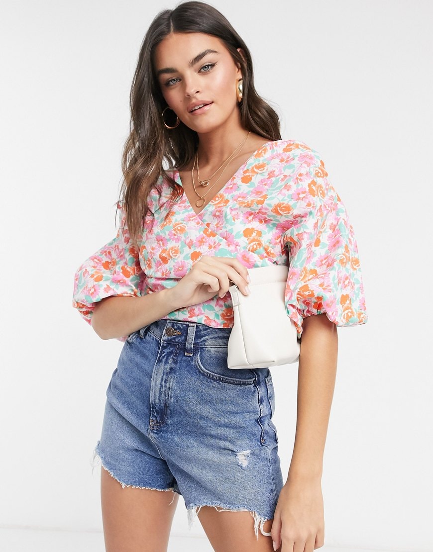 ASOS DESIGN floral top with big sleeves - ASOS Style Feed