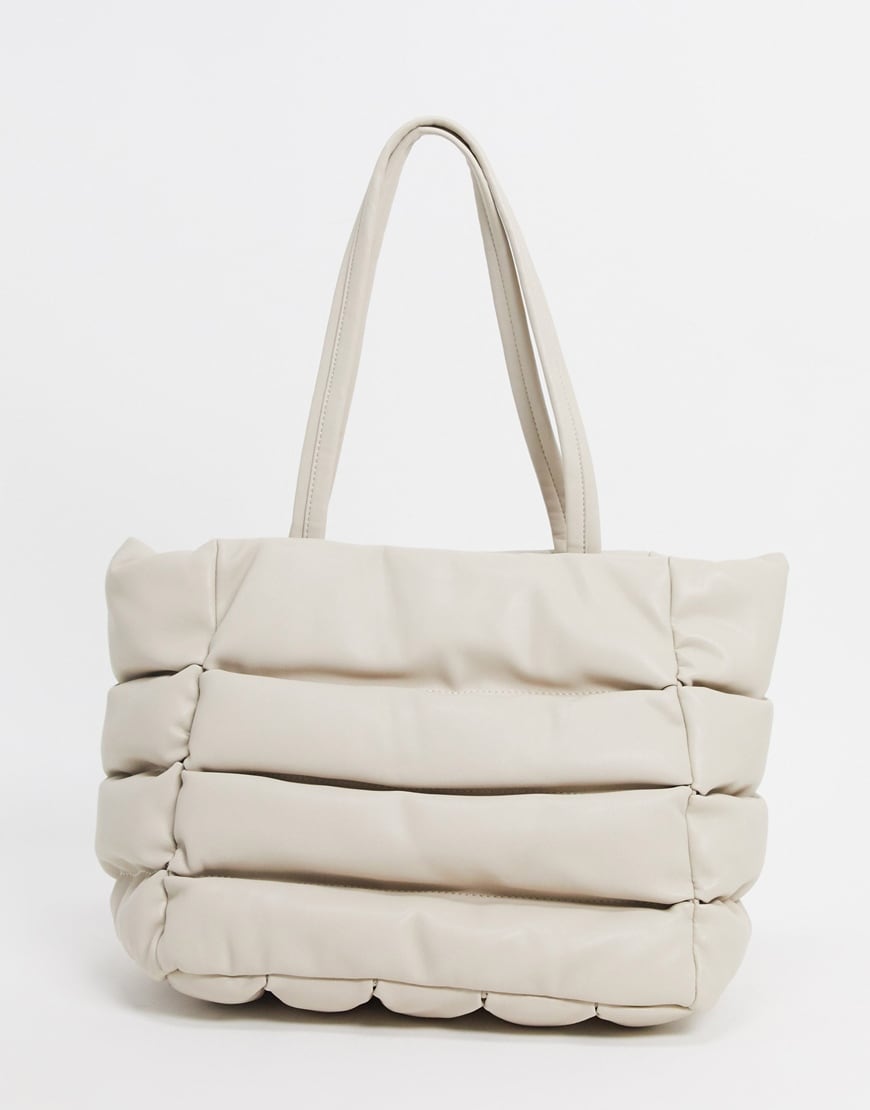 Picture of White quilted tote bag by ASOS Design