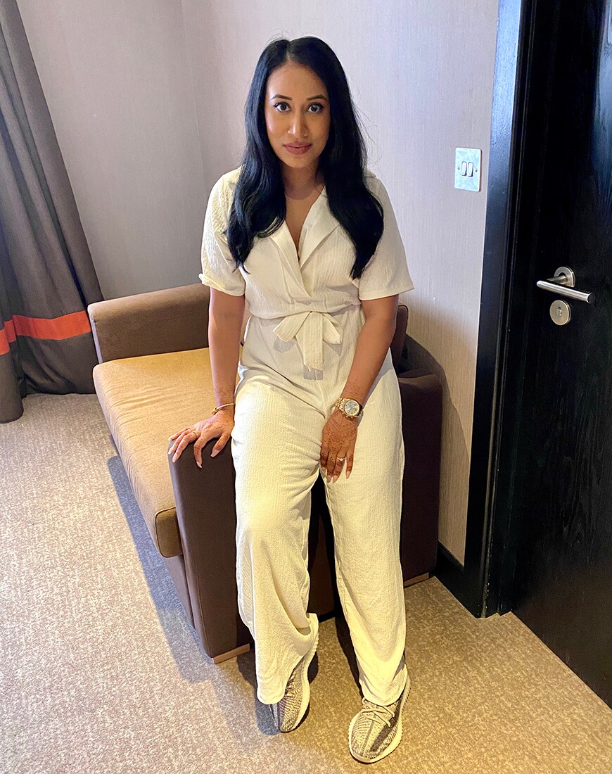 Atiya in a white t-shirt jumpsuit | ASOS Style Feed