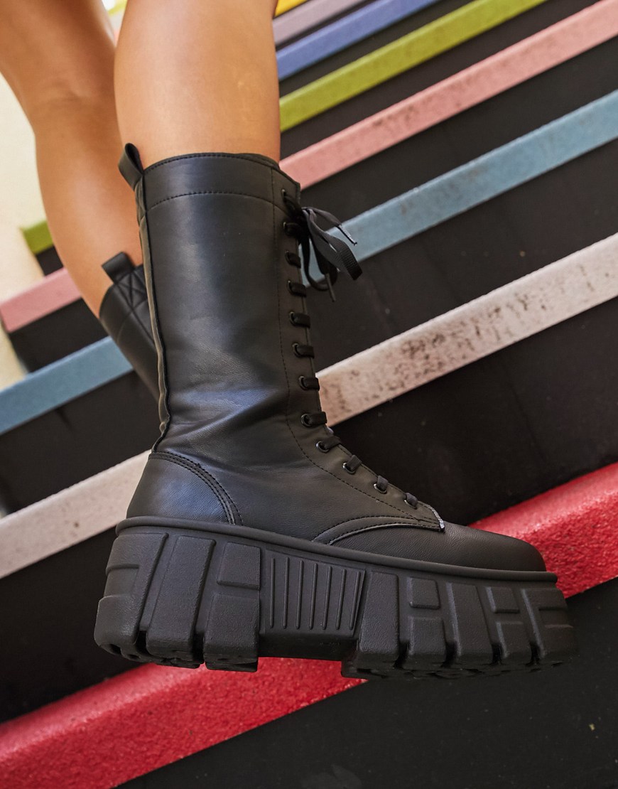 Black chunky boots | ASOS Style Feed