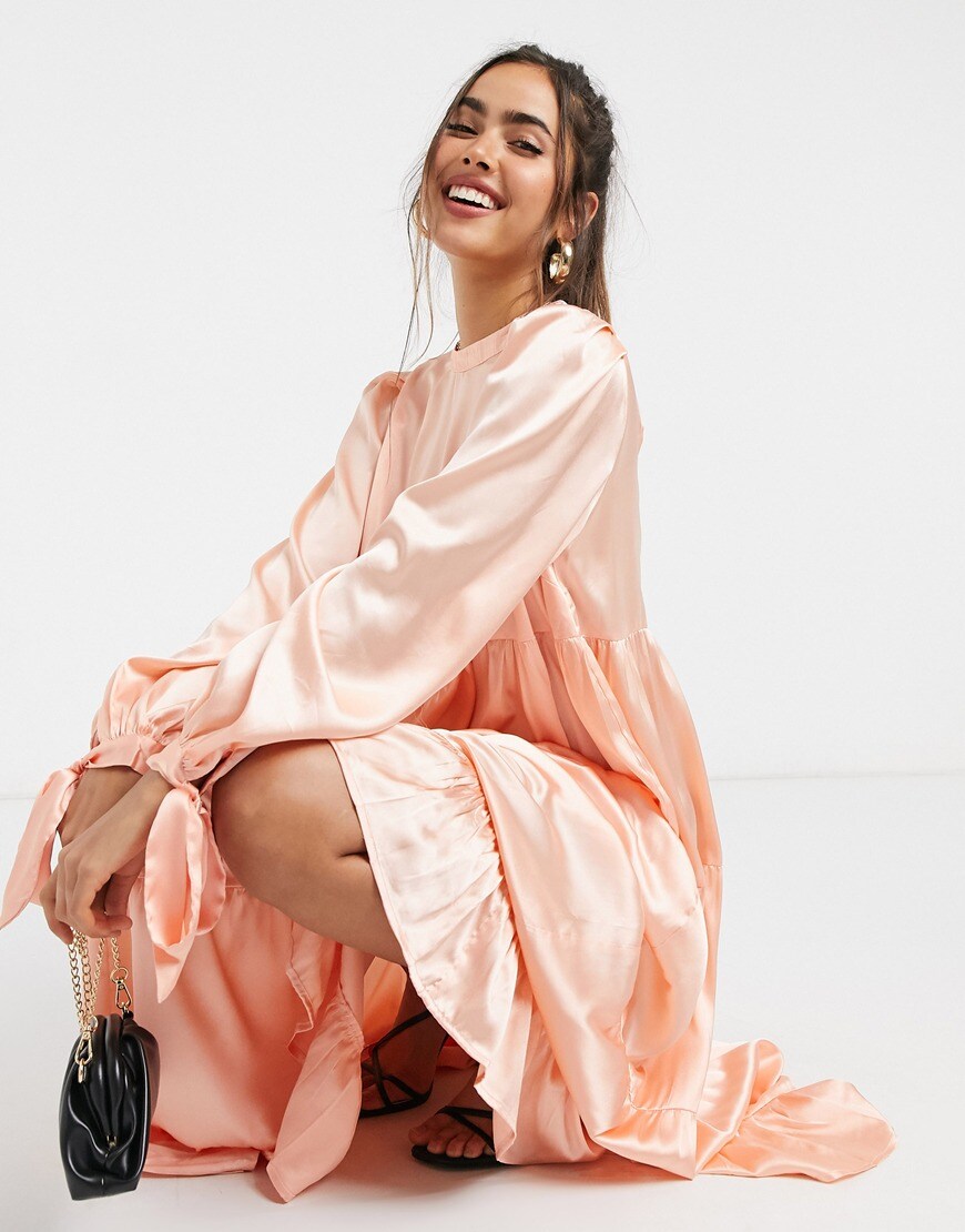 Satin smock dress