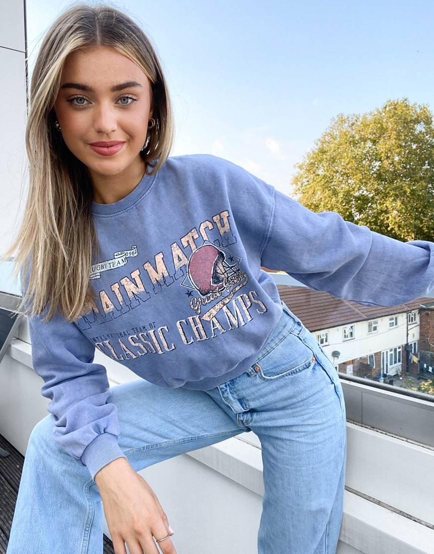 A picture of a model wearing a varsity-style sweatshirt. Available at ASOS |ASOS Style Feed
