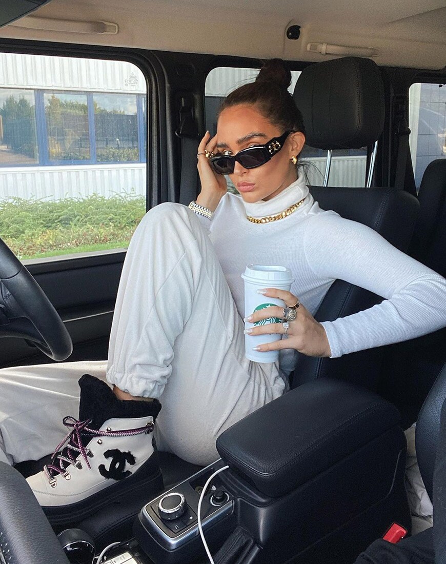 A picture of a model wearing a roll neck sweater and joggers. Available at ASOS |ASOS Style Feed