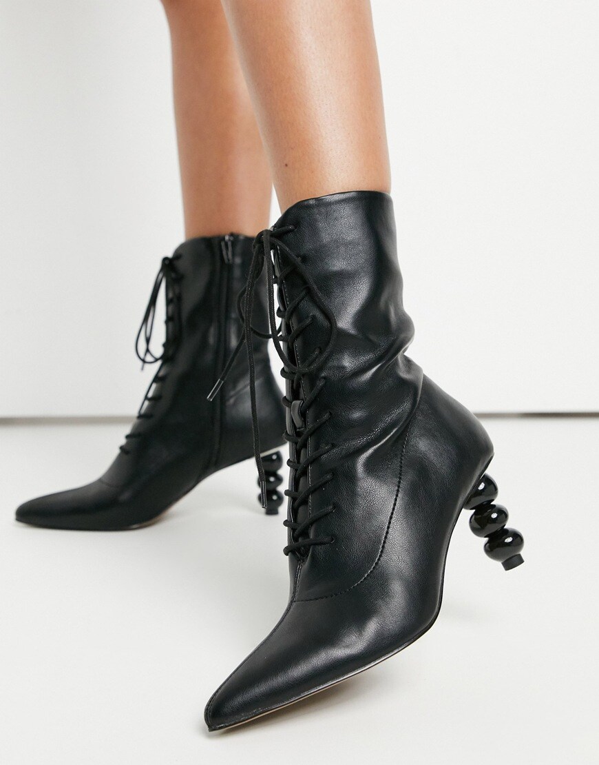 Sculptured Heel Boots on ASOS