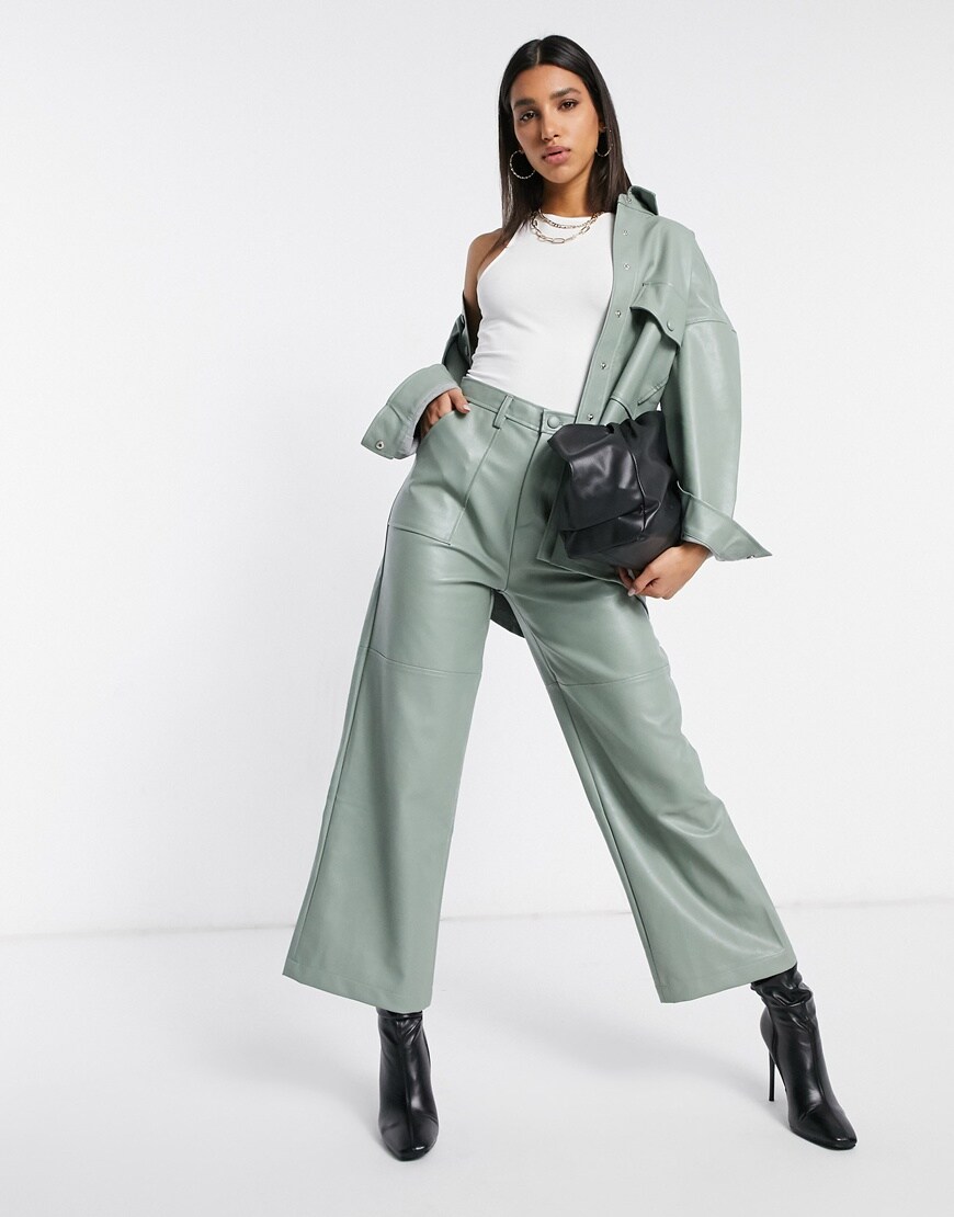 An image of a woman wearing a green co-ord by Neon Rose | ASOS Style Feed