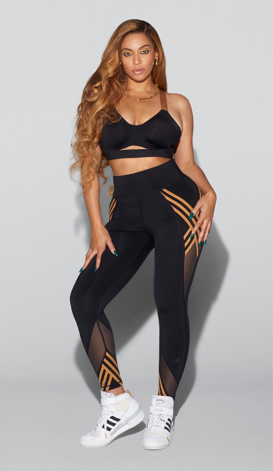 A picture of Beyoncé wearing a crop top and leggings from the new Ivy Park x adidas Drip 2.2 collection | ASOS Style Feed
