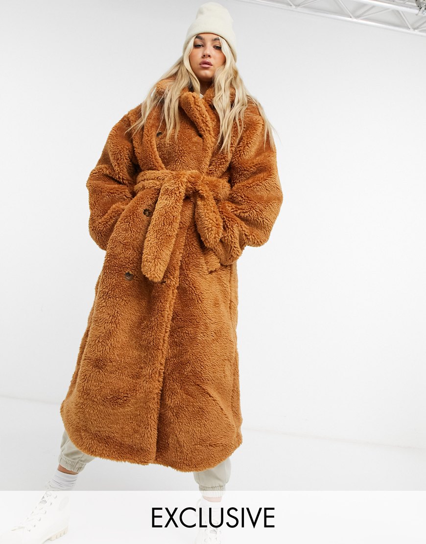 An image of a woman wearing a brown coat by Collusion | ASOS Style Feed