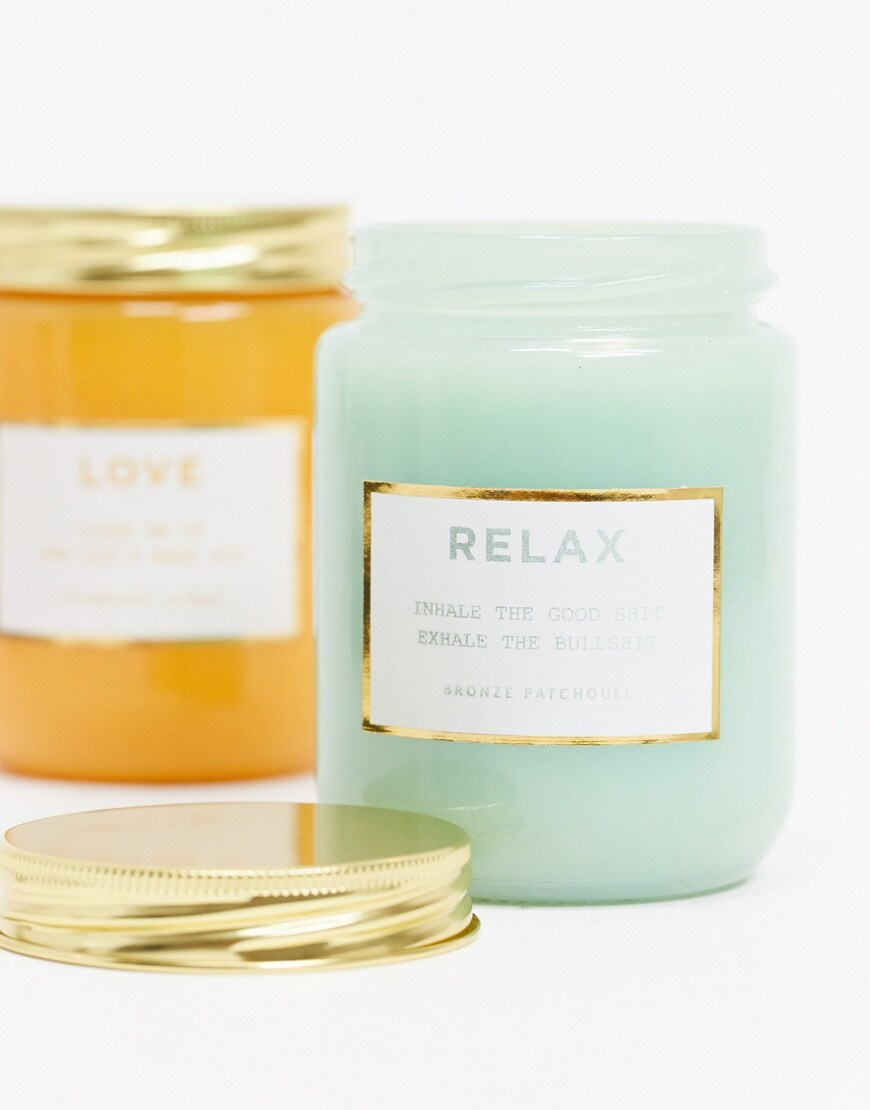 Typo candle with relaxed slogan | ASOS Style Feed