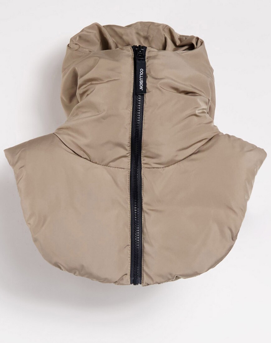 COLLUSION Unisex hood in stone nylon fabric | ASOS Style Feed