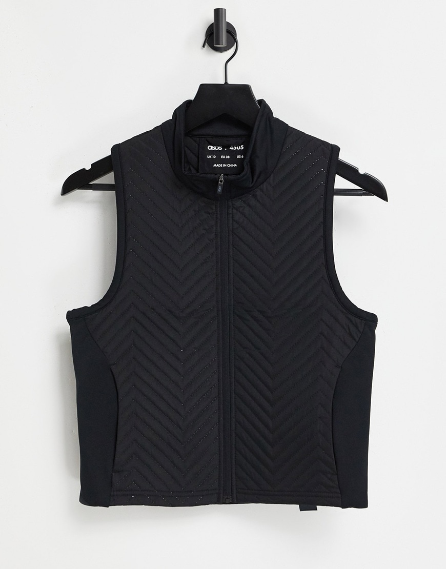 A picture of a black padded running gilet by ASOS 4505 | ASOS Style Feed
