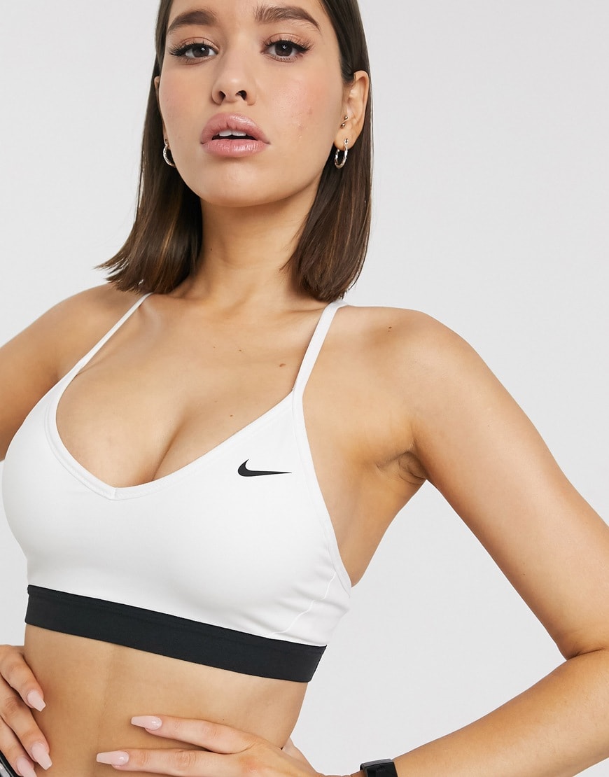 A picture of a model wearing a Nike Training Indy bra. Available at ASOS | ASOS Style Feed