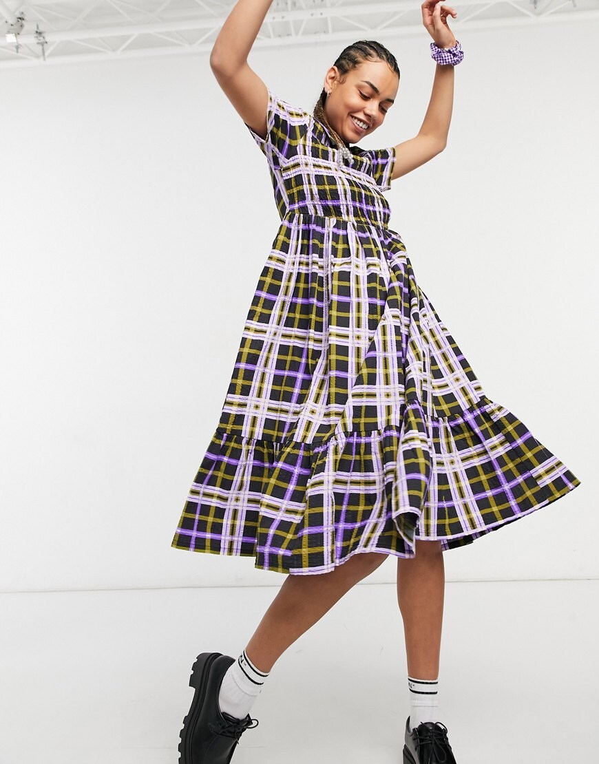 An image of a woman wearing a check dress by COLLUSION | ASOS Style Feed