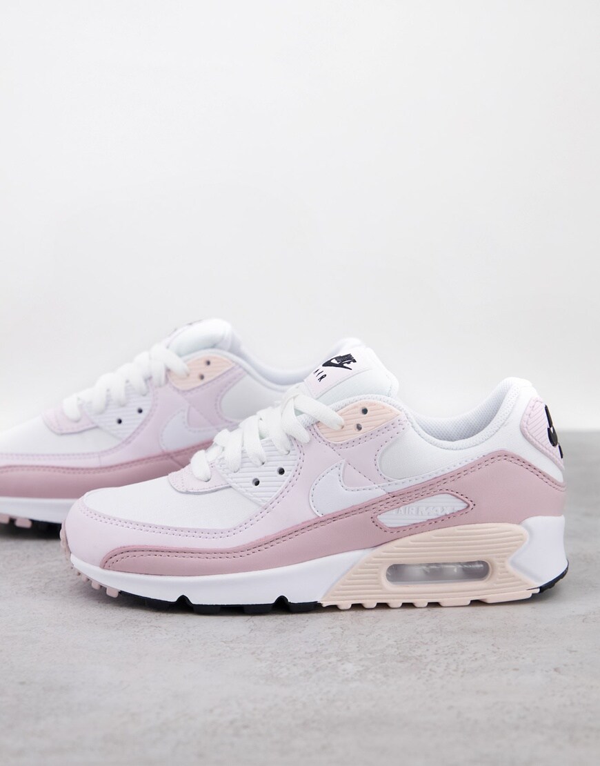 Nike Air Max 90 trainers in soft pink and white | ASOS Style Feed