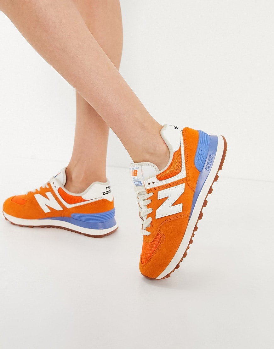 New Balance 574 trainers in orange | ASOS Style Feed