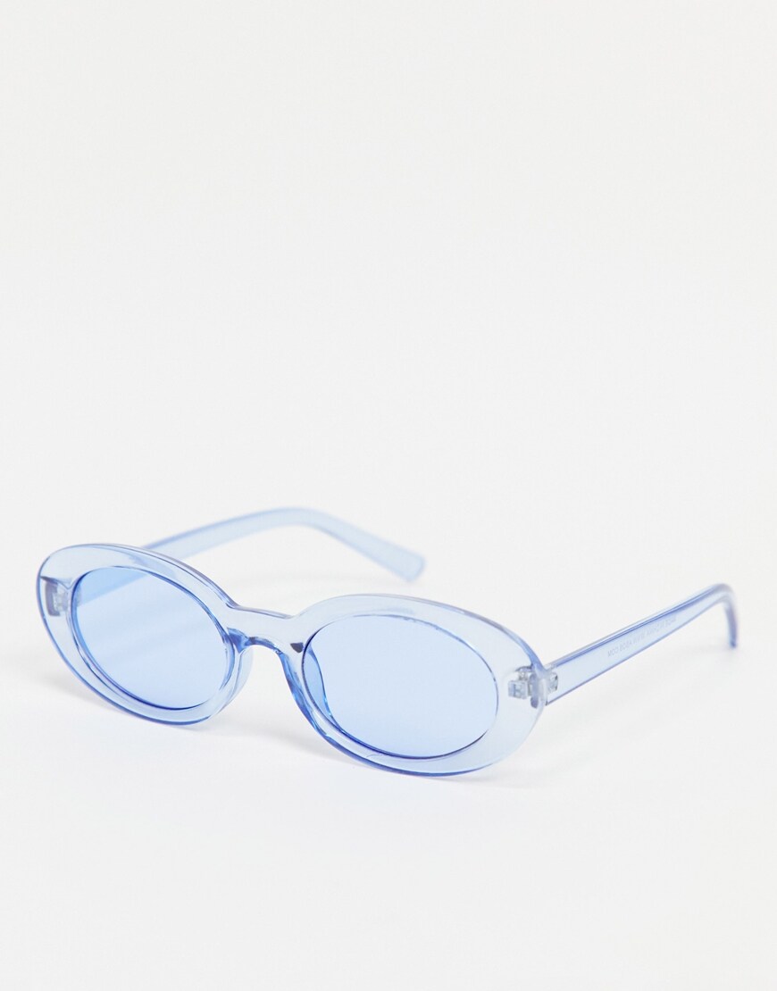 ASOS DESIGN blue oval sunglasses | ASOS Style Feed 