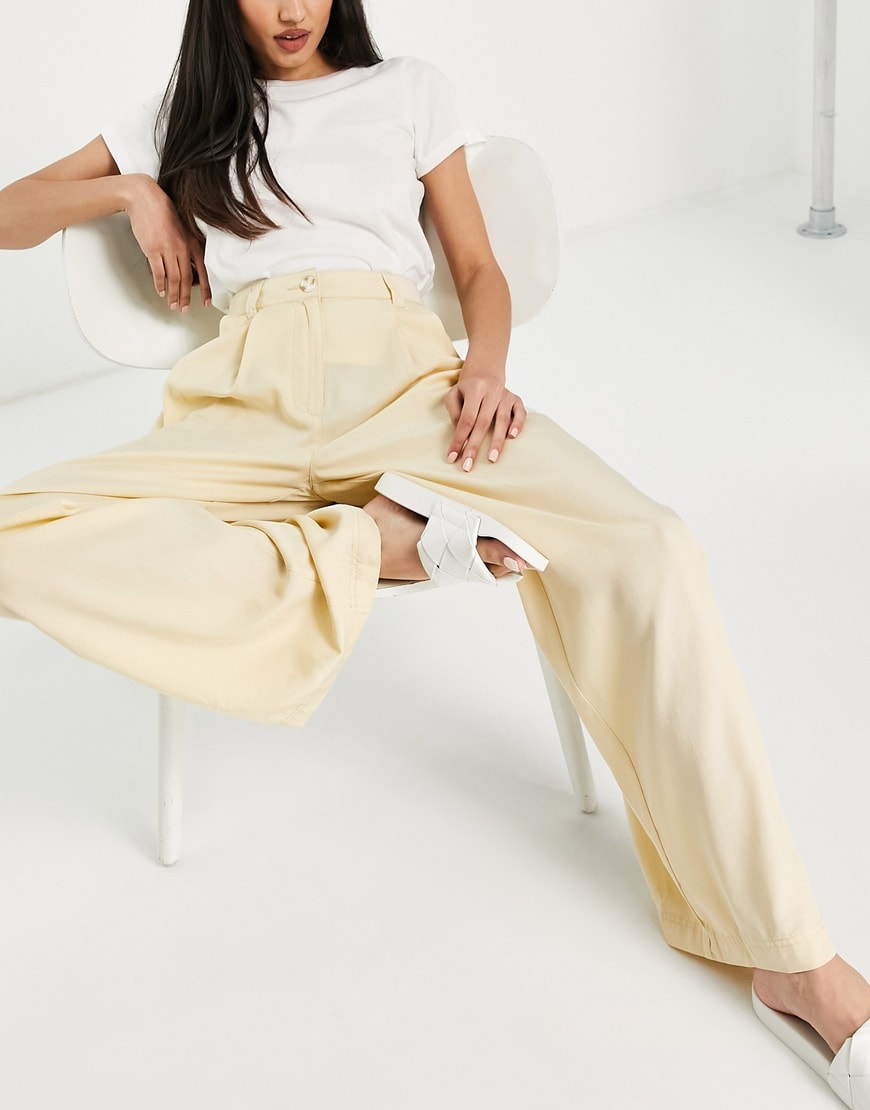 ASOS DESIGN oversized wide leg trouser co-ord in buttermilk | ASOS Style Feed