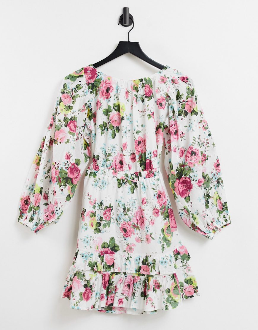 ASOS Broderie Mini Floral Dress | Style Feed