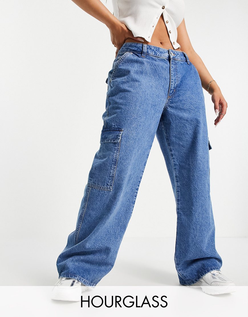 ASOS DESIGN Hourglass organic cotton blend low rise 'super relaxed' dad jeans with patch pockets in lightwash | ASOS Style Feed