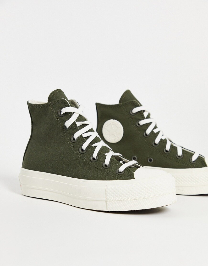 Converse Chuck Taylor Lift in Khaki | ASOS Style Feed