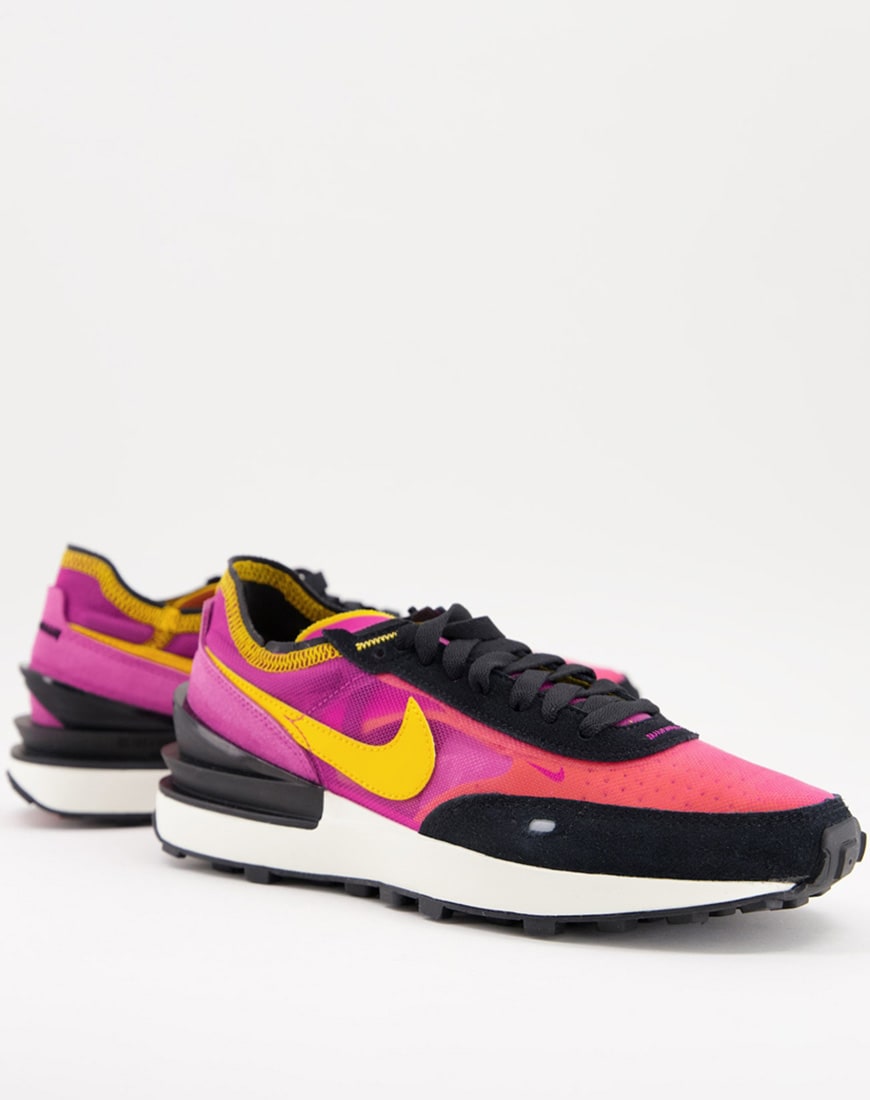 Nike Waffle One trainers in black pink and orange | ASOS Style Feed