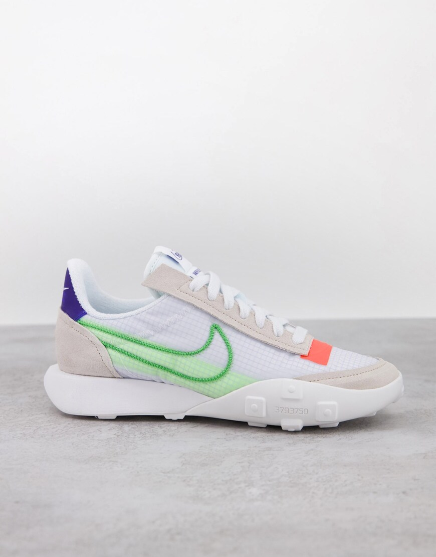Nike Waffle Racer 2X sneakers in desert sand/mean green | ASOS Style Feed