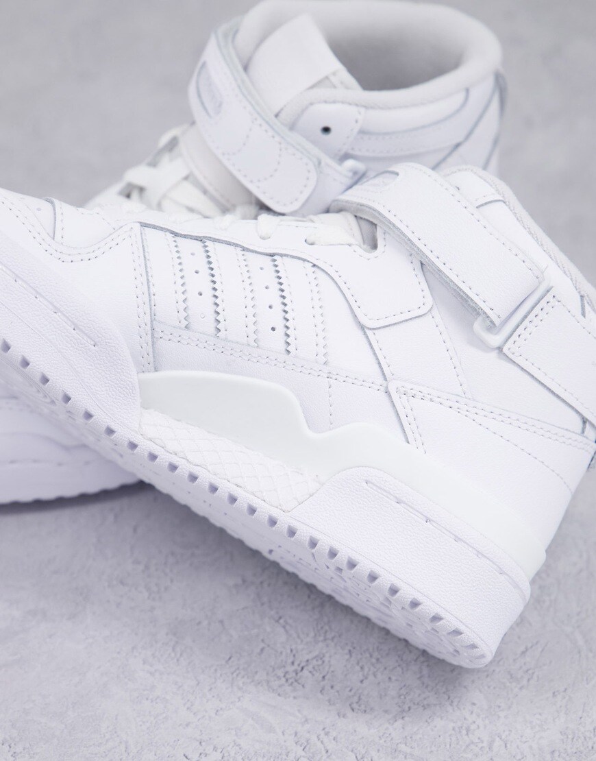 adidas Originals Forum Mid sneakers in triple white | ASOS Style Feed