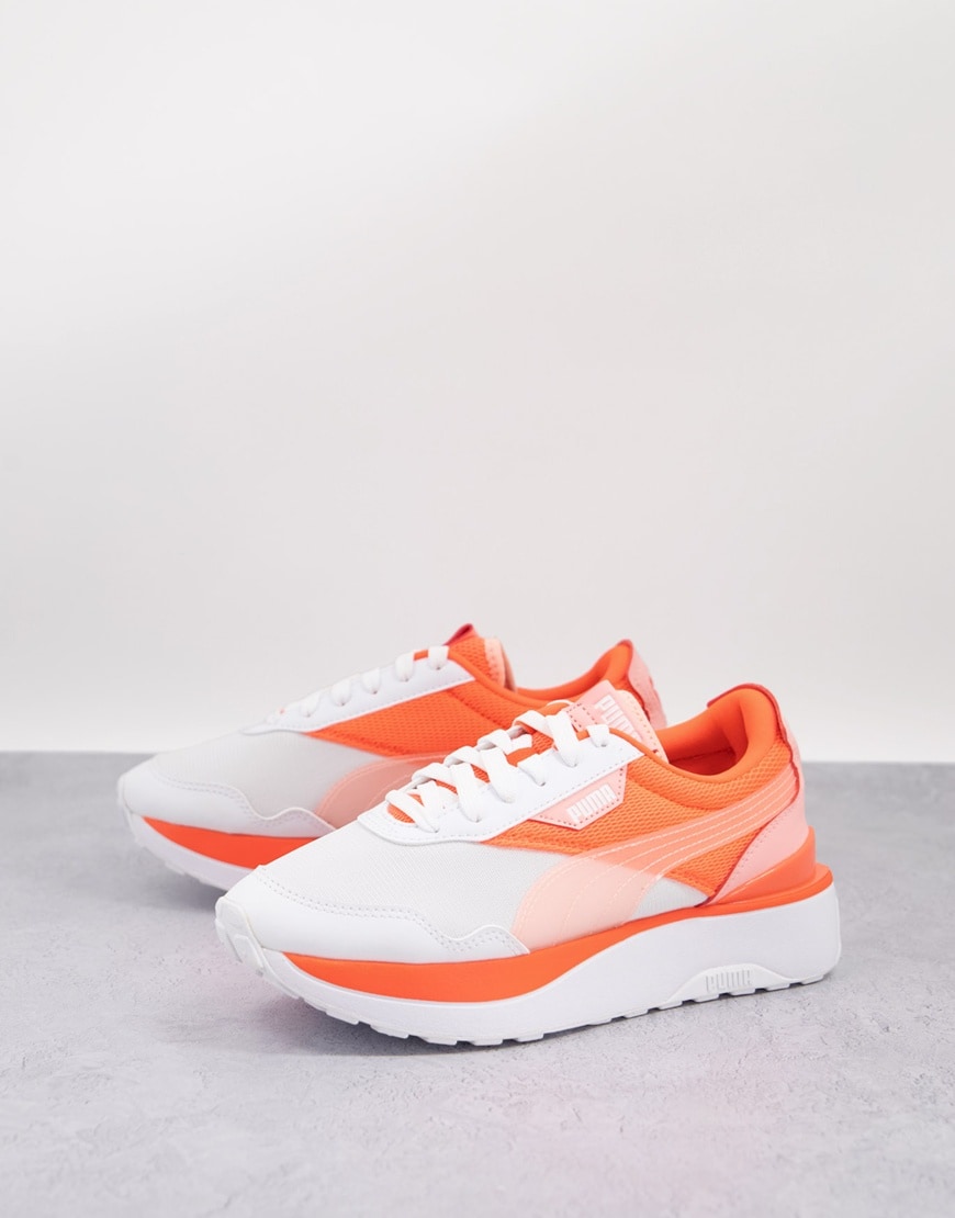 Puma Cruise Rider sneakers in white and electric peach | ASOS Style Feed