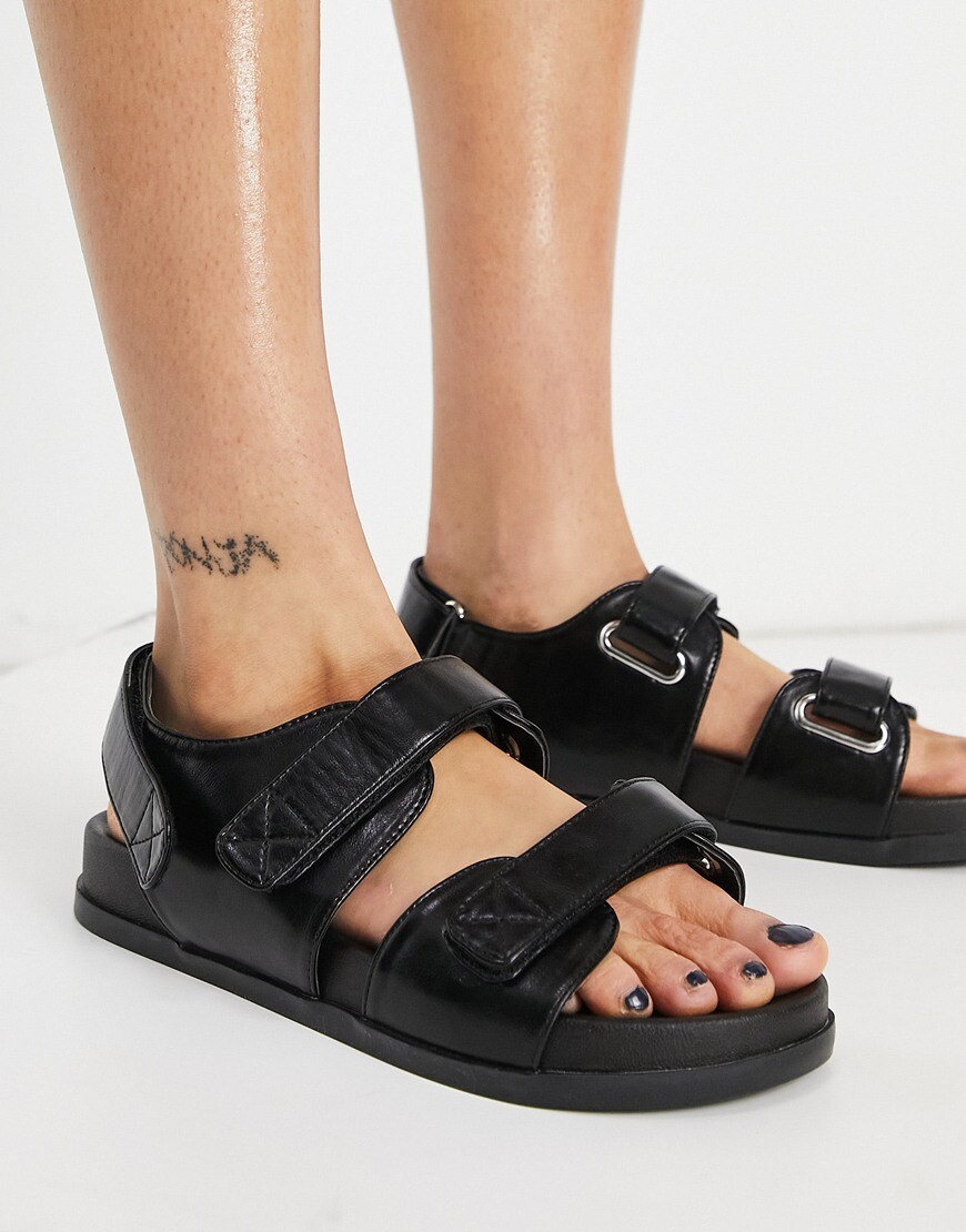 ASOS DESIGN Factually sporty sandals in black | ASOS Style Feed