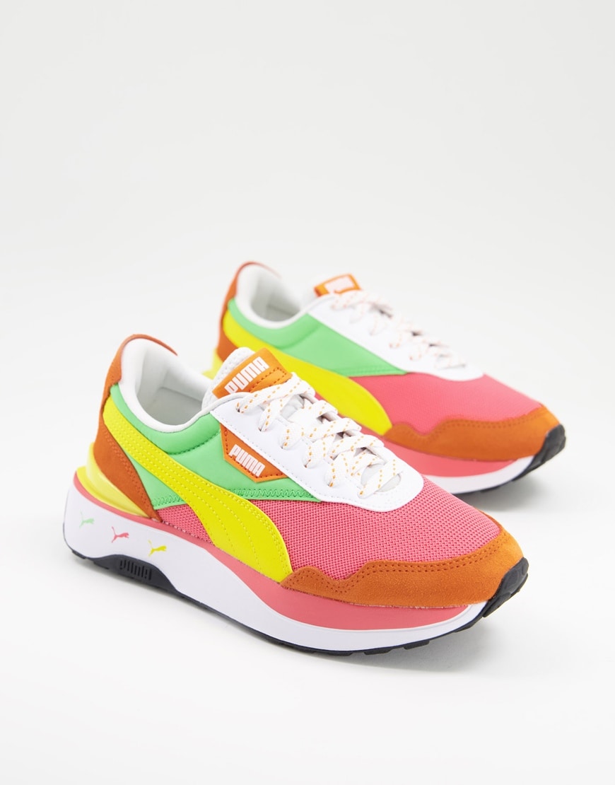Puma Cruise Rider repeat cat trainers in coral and orange | ASOS Style Feed