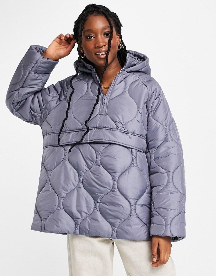 Yours Women's Purple Faux Fur Hood 